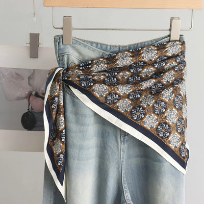 Women’s Scarf Triangular Tie Dye Head Scarf for Spring