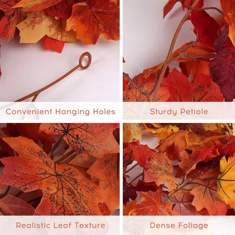 Artificial Maple Leaf Garland 2M, Autumn Fall Vine Decoration
