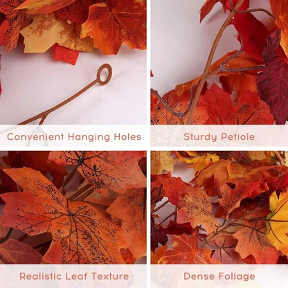 Artificial Maple Leaf Garland 2M, Autumn Fall Vine Decoration