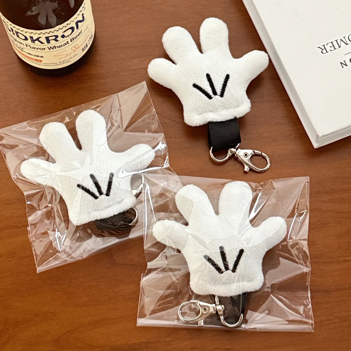 Plush Keychain Cute Glove Pendant for Bags and Accessories