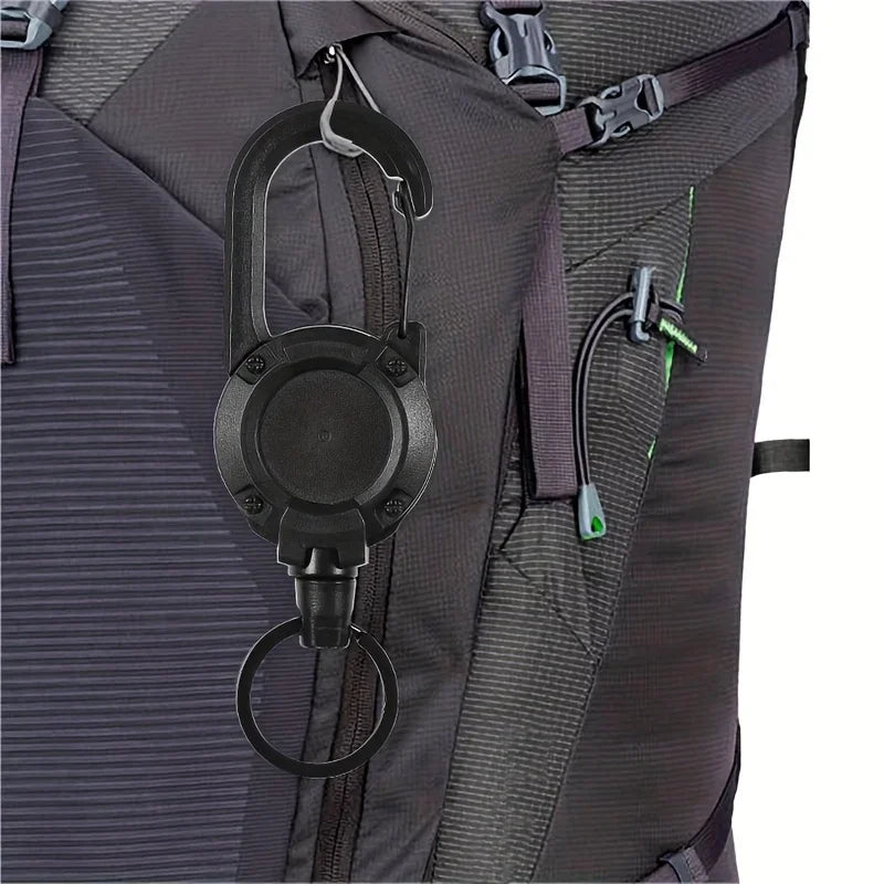Retractable Keychain Holder with Carabiner Clip Heavy Duty Key Reel