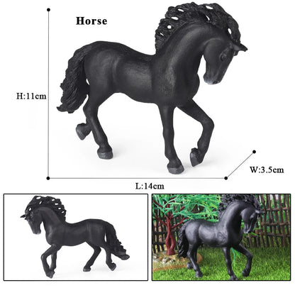 Horse Figurine, Realistic PVC Animal Model Toy for Kids