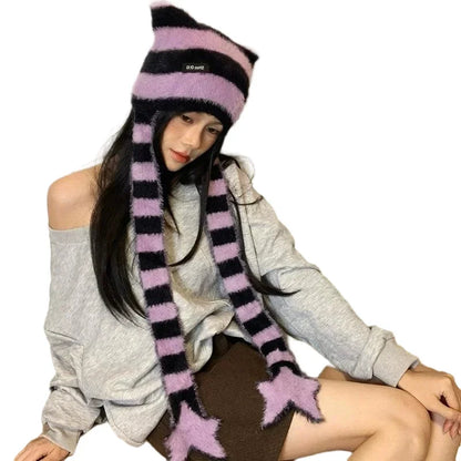 Women’s Winter Scarf – Plush Plaid Long Knit Warm Wrap