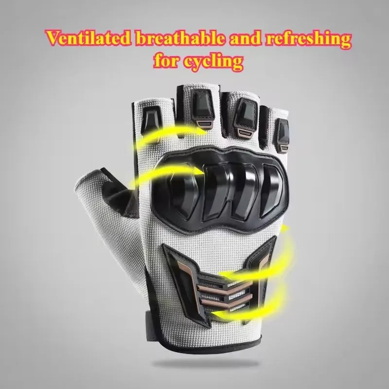 Half Finger Motorcycle Gloves Anti-Slip Cycling Riding Gloves