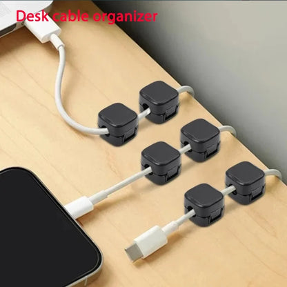 Magnetic Cable Clips Adhesive Cable Organizer for Desk and Home