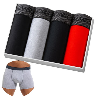 Men's Boxer Shorts Cotton Stretch Underwear 4-Pack