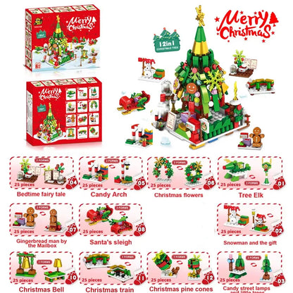 Christmas Building Blocks Set, Micro DIY Holiday Decoration Toy