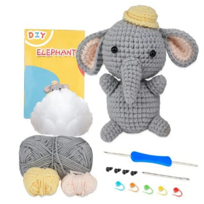 Crochet Kit for Beginners Animal DIY Craft Set with Yarn and Hooks