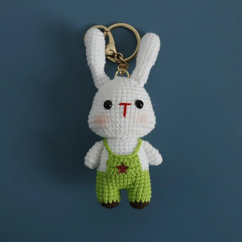 Rabbit Keychain Cute Crochet Animal Keyring for Bags and Gifts
