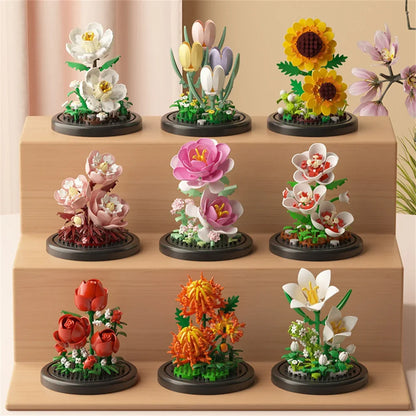 Flower Bouquet Building Blocks DIY Plant Model for Home Decor