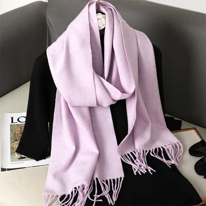 Women's Winter Scarf Warm Long Pashmina Shawl with Tassels