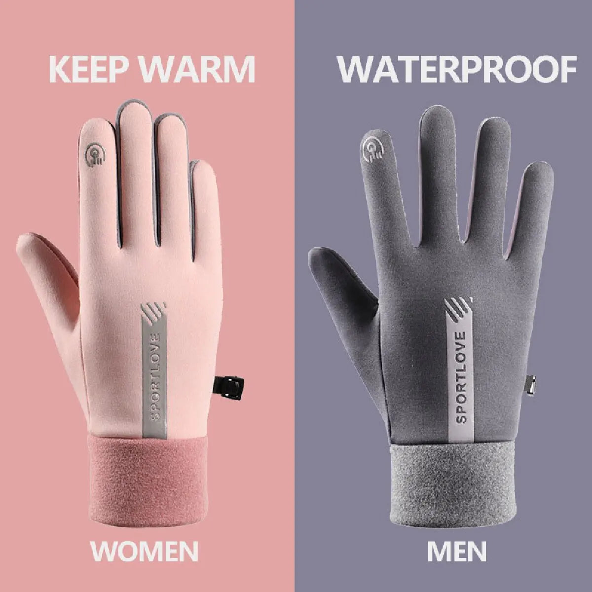 Thermal Winter Gloves Fleece Lined Cycling Sports Gloves