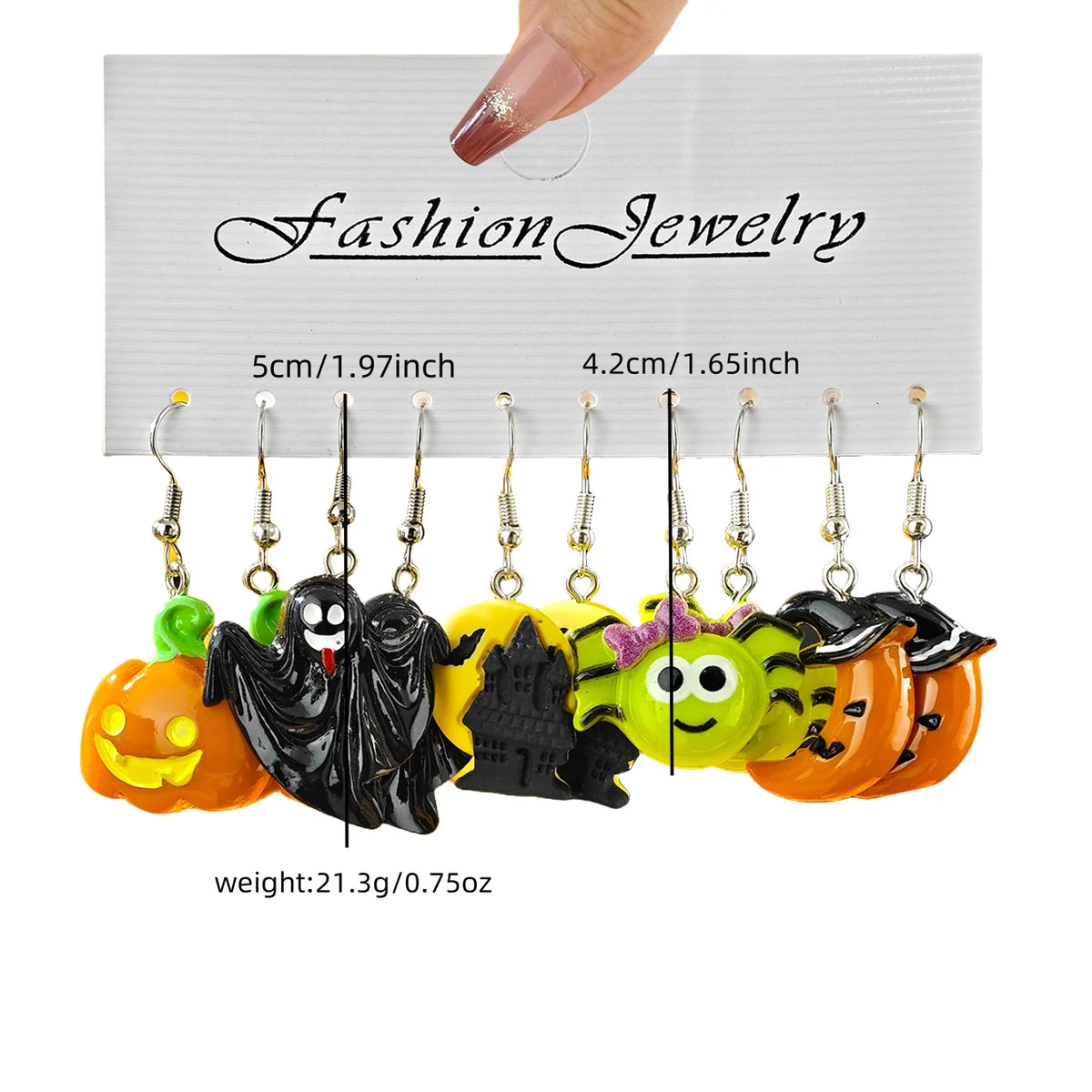 Halloween Earrings, Gothic Drop Earrings 10-Piece Pumpkin Ghost Set