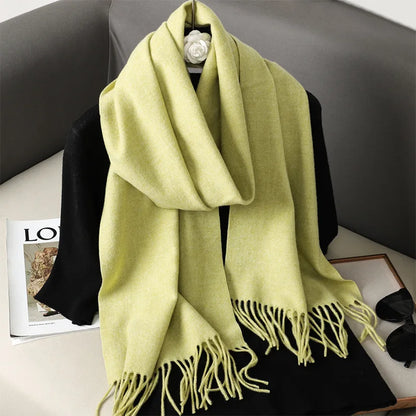 Women's Winter Scarf Warm Long Pashmina Shawl with Tassels