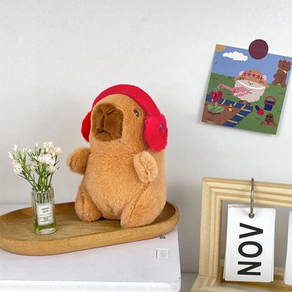 Capybara Plush Toy with Hoodie Wings – Mini Stuffed Animal Keychain