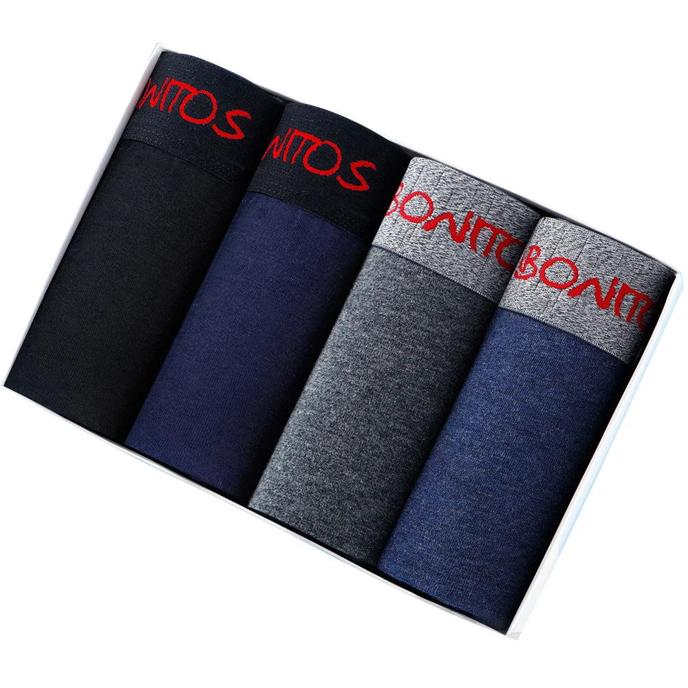 Men's Boxer Shorts Cotton Stretch Underwear 4-Pack