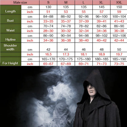 Halloween Witch Cloak Hooded Black Cape for Cosplay & Parties