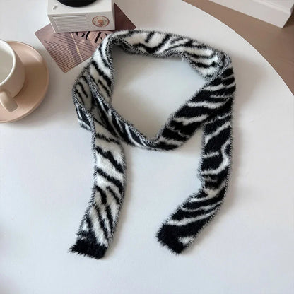 Women’s Winter Scarf – Plush Plaid Long Knit Warm Wrap
