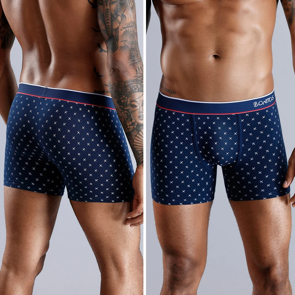 Men's Boxer Shorts Cotton Stretch Underwear 4-Pack