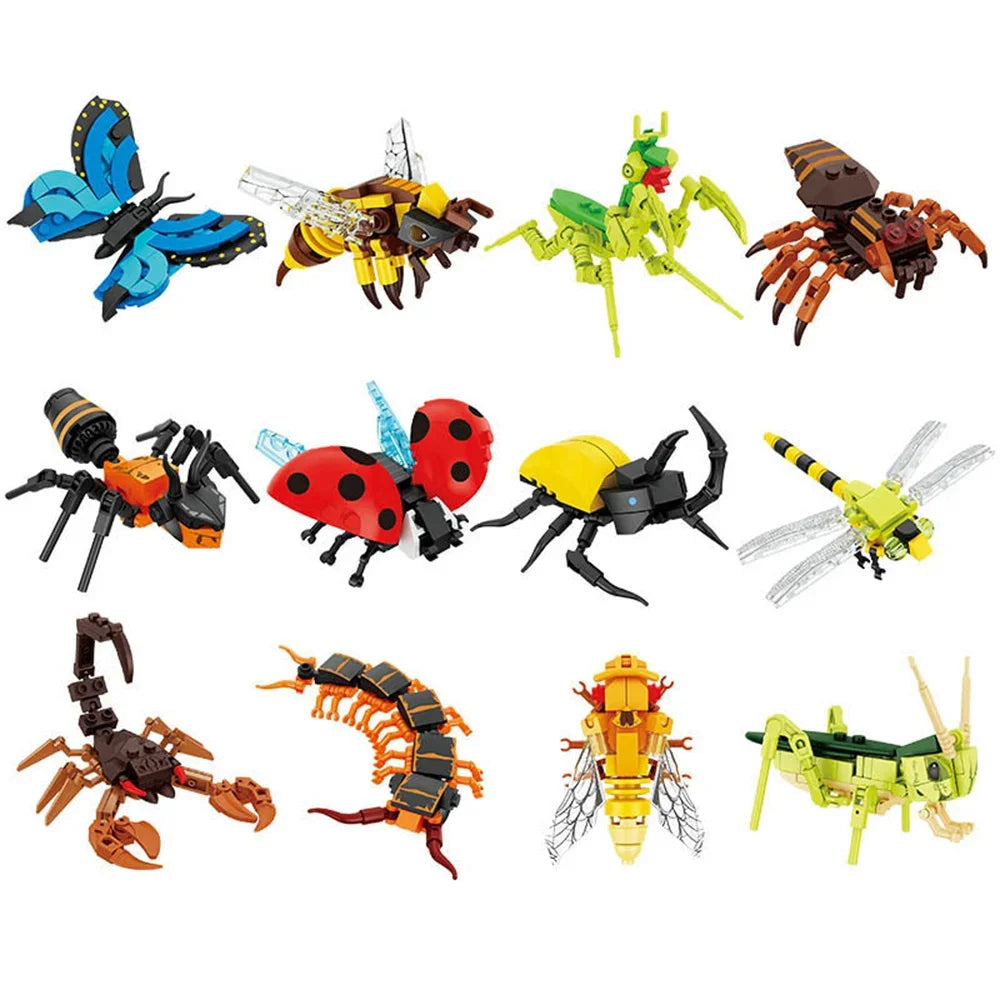 Insect Building Blocks Set DIY Animal Building Toy for Kids