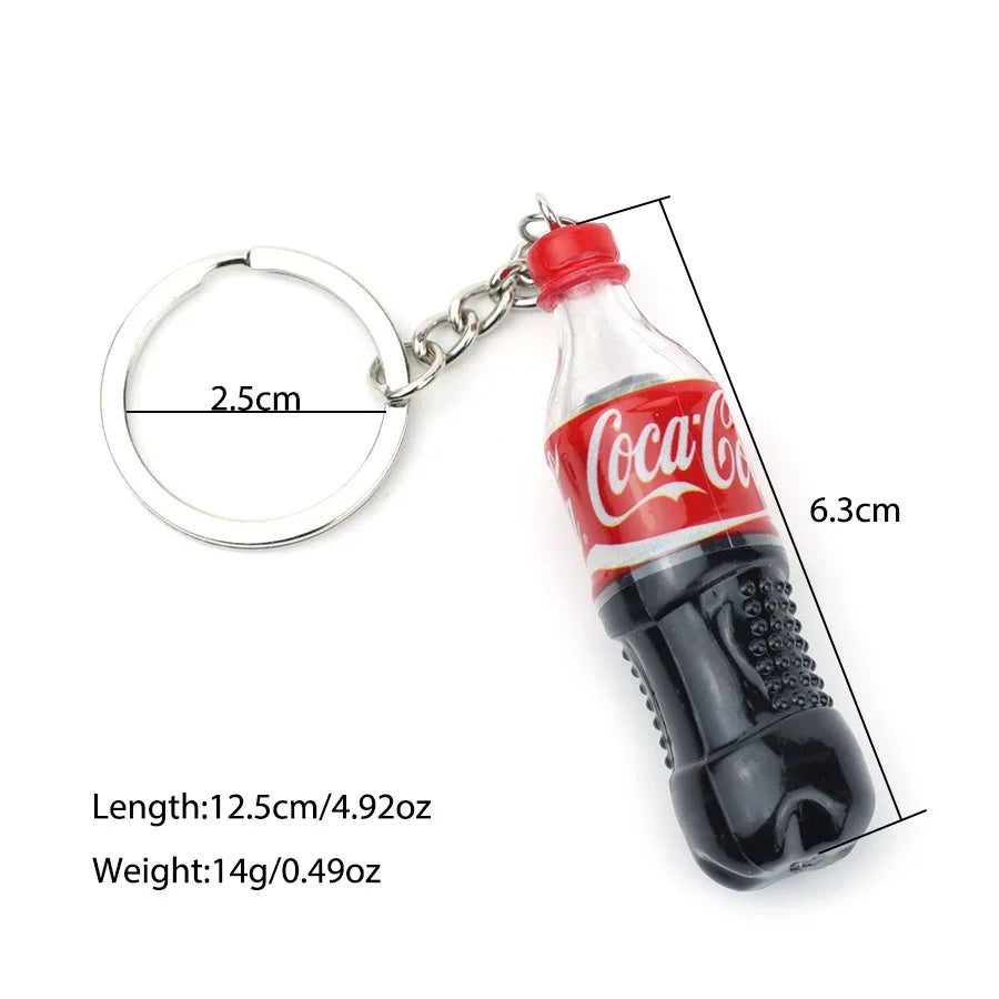 Mini Bottle Keychain Pendant Unisex Novelty Metal Keyring Accessory