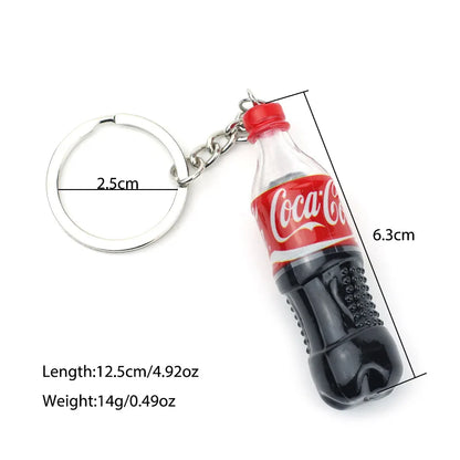 Mini Bottle Keychain Pendant Unisex Novelty Metal Keyring Accessory