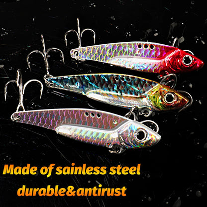 Vibration Fishing Lure Sinking Blade Bait with Treble Hook