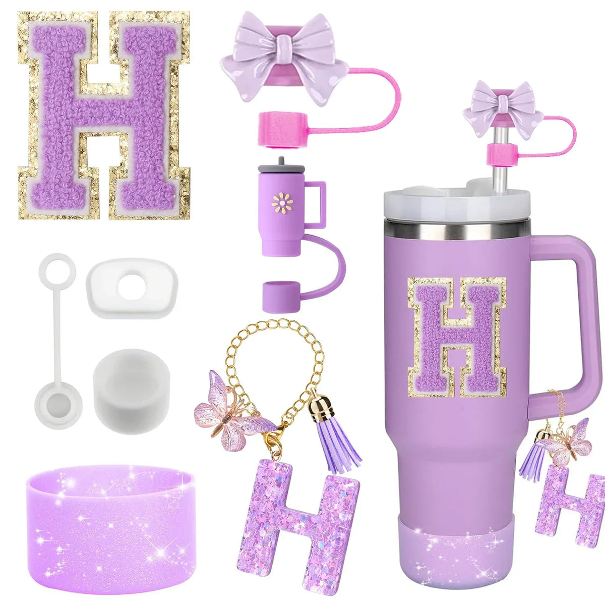 Tumbler Accessories Set – 8PCS Silicone Straw & Cup Covers