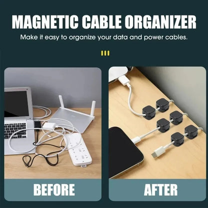 Magnetic Cable Clips Adhesive Cable Organizer for Desk and Home