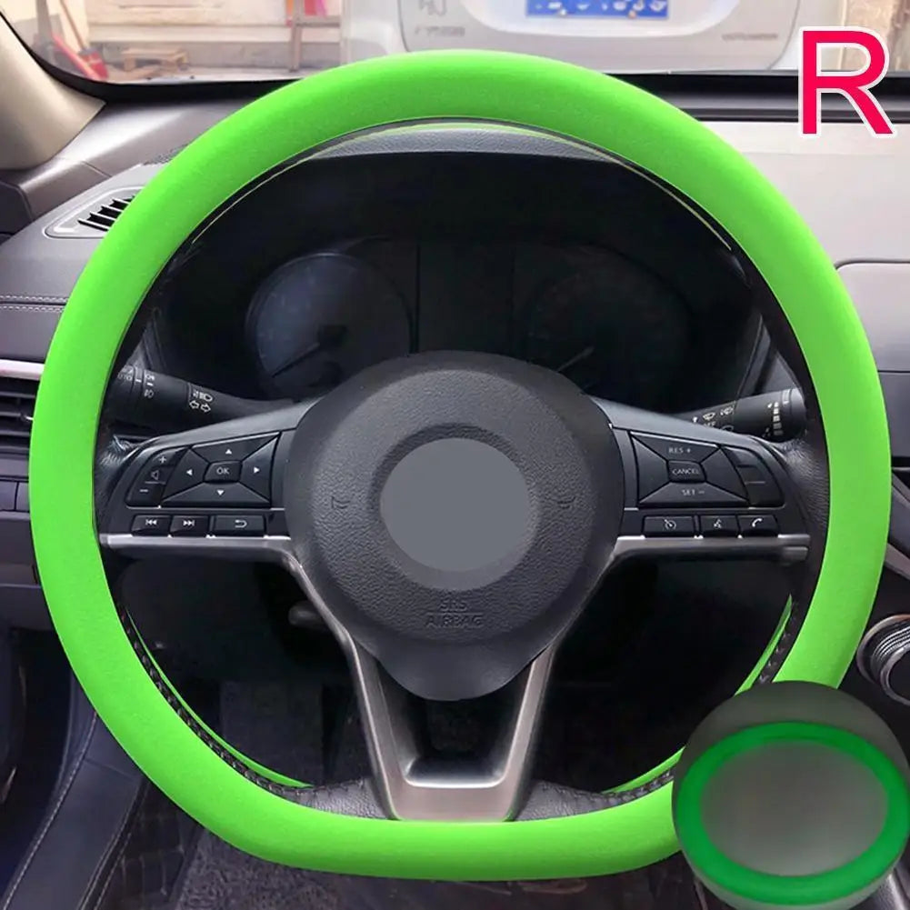 Silicone Steering Wheel Cover Universal Anti Slip Stretch Fit