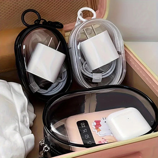 Mini Zipper Storage Bag – Clear Organizer for Earphones & Chargers