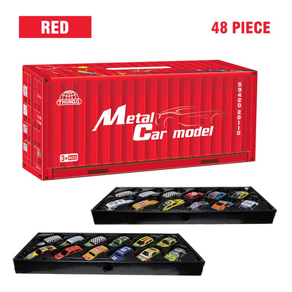 Mini Pull Back Cars – 10-48 Piece Set with Storage Container