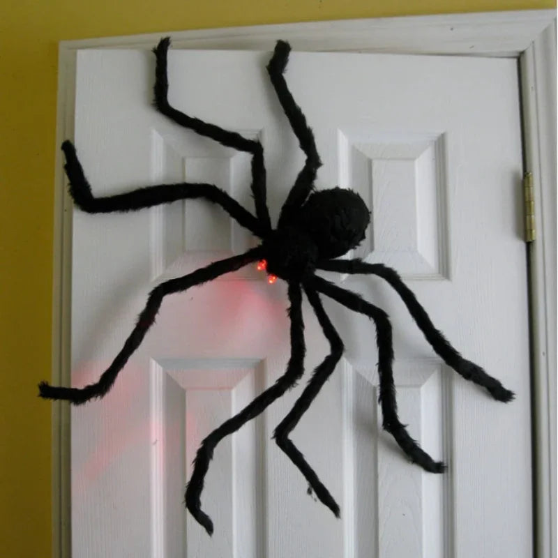 Large Halloween Spider Decoration Plush Black Spider for Haunted Houses