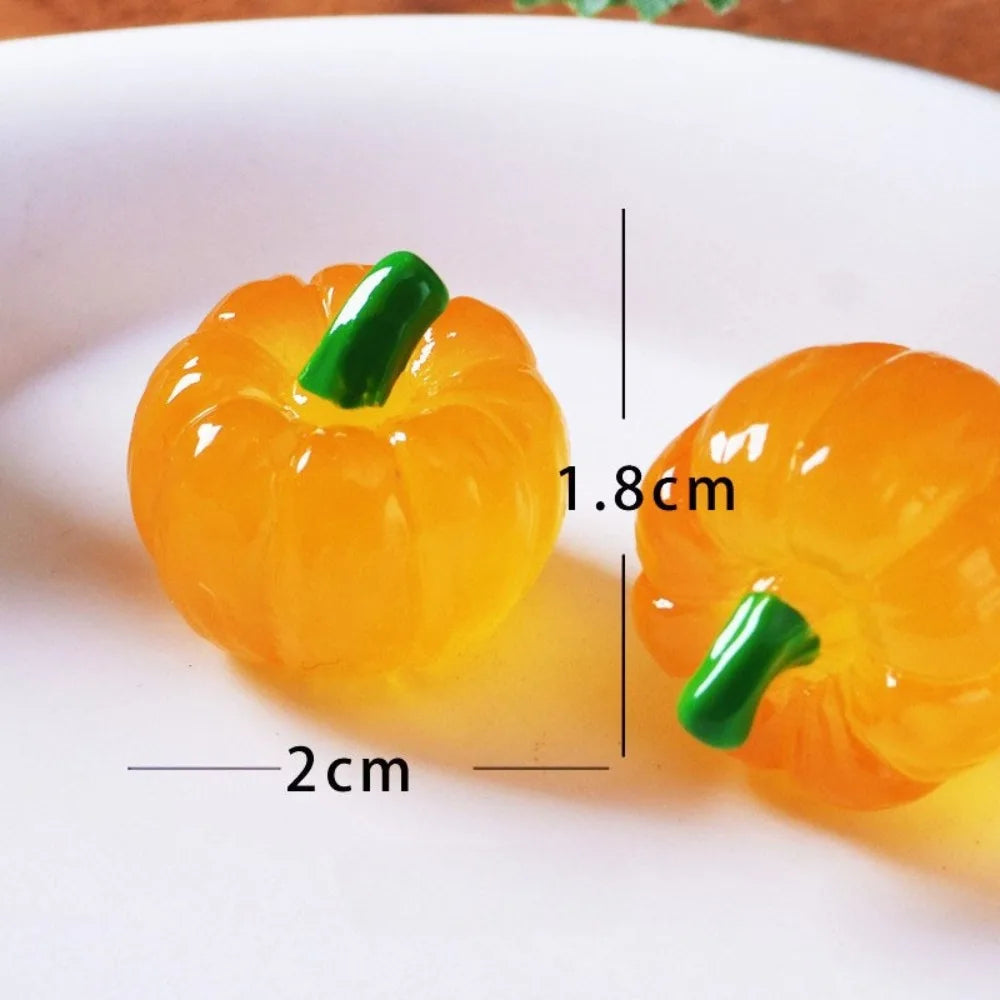 Mini Halloween Pumpkin Decorations, Resin Figurines for Fairy Gardens