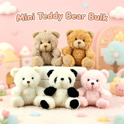 Mini Teddy Bear Plush – Small Stuffed Animal Keychain Toy
