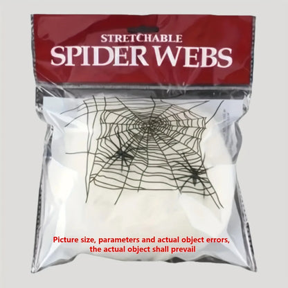 Halloween Spider Web Decoration with 2 Spiders, Stretchable Cobwebs