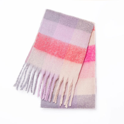 Pashmina Scarf for Women, Warm Plaid Winter Shawl Wrap