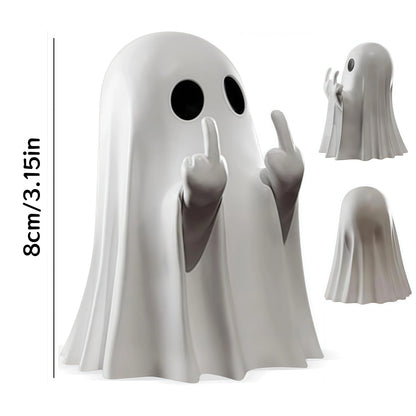 Middle Finger Ghost Statue, Funny Halloween Tabletop Decor