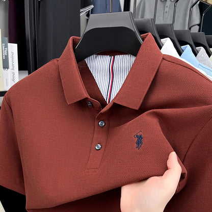 Men’s Cotton Polo Shirt – Embroidered Casual Golf Top