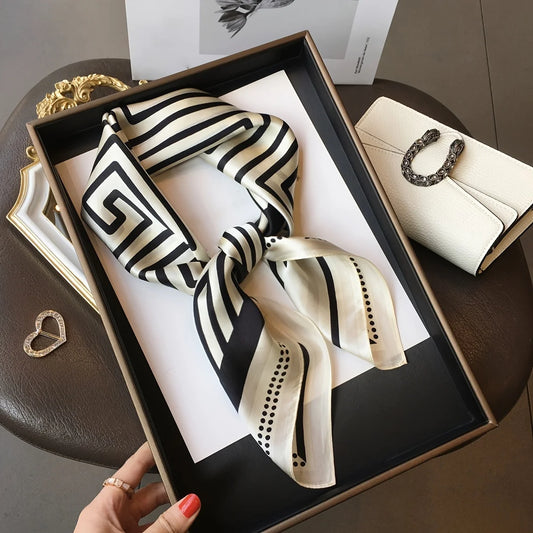 Women's Square Scarf 70x70cm Silk Feel Shawl Wrap