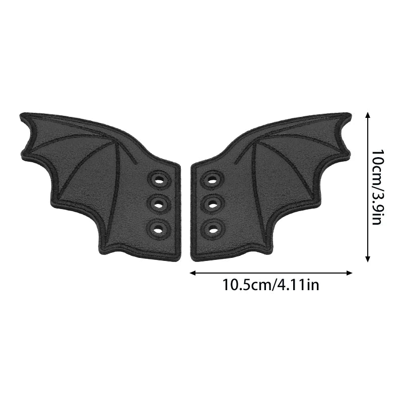 Bat Shoe Charms Embroidered Wings for Sneakers & Halloween