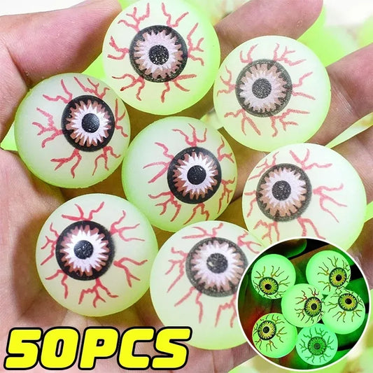 Halloween Bouncy Balls 3cm Glow in the Dark Eyeball Toy 5-50PCS