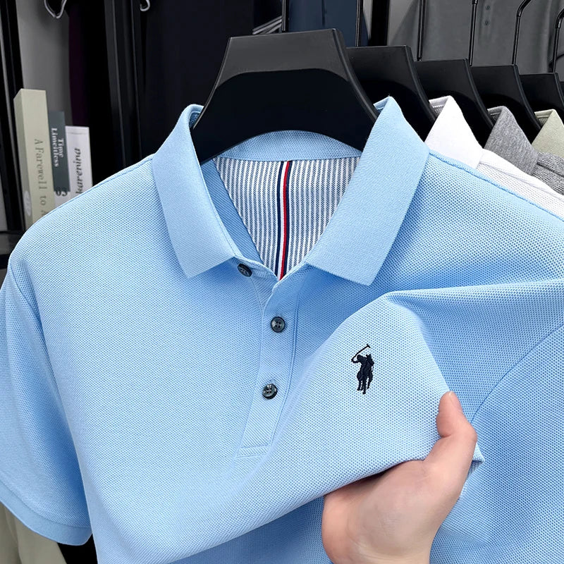 Men’s Cotton Polo Shirt – Embroidered Casual Golf Top