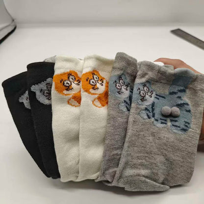 3. Optimized Title  Unisex Crew Socks Cotton Cat Print Mid Tube Casual Socks