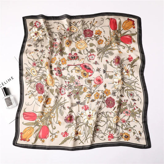 Women’s Floral Scarf – 70cm Hair, Neck & Bag Accessory