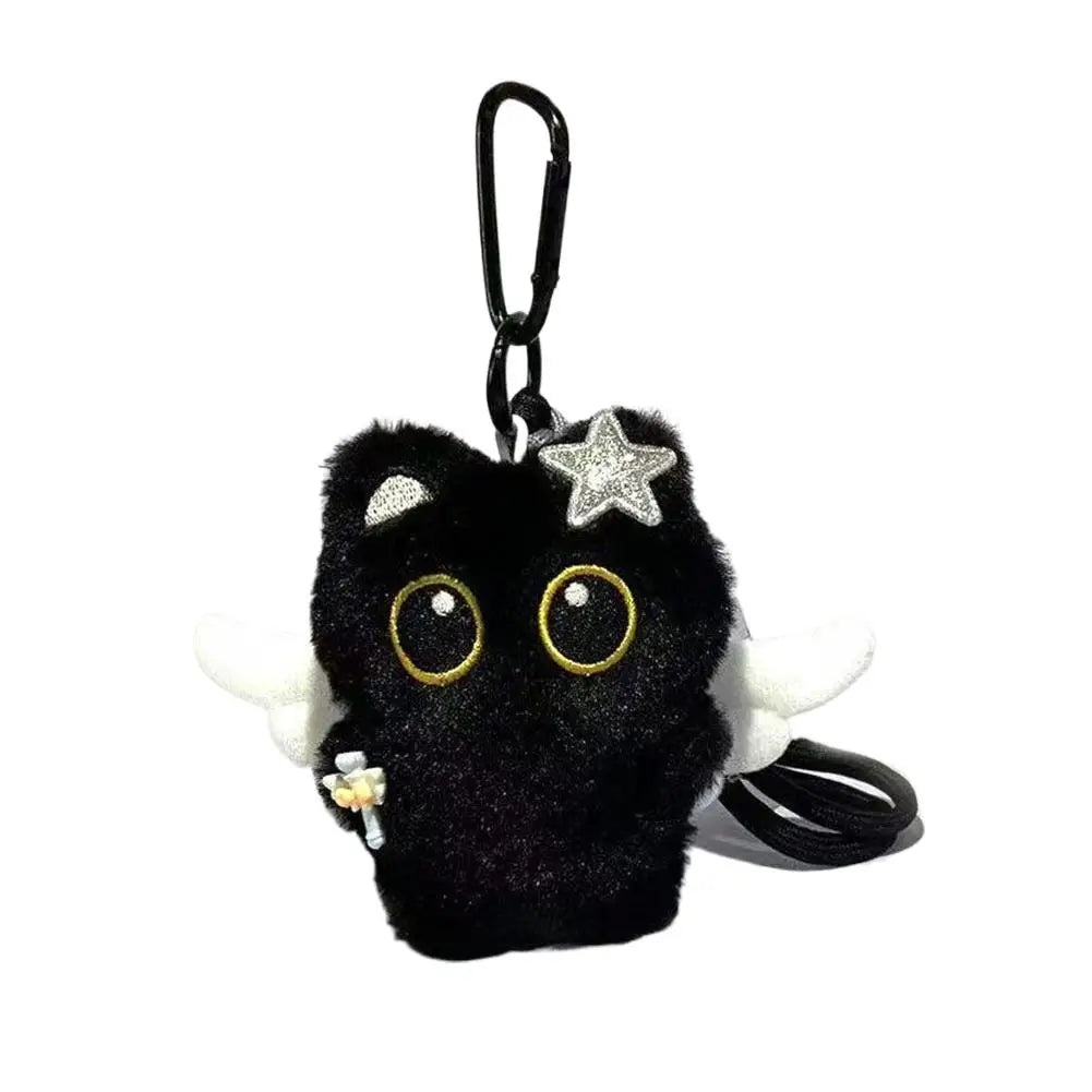 Black Cat Plush Keychain 10cm Cute Bag Charm Pendant