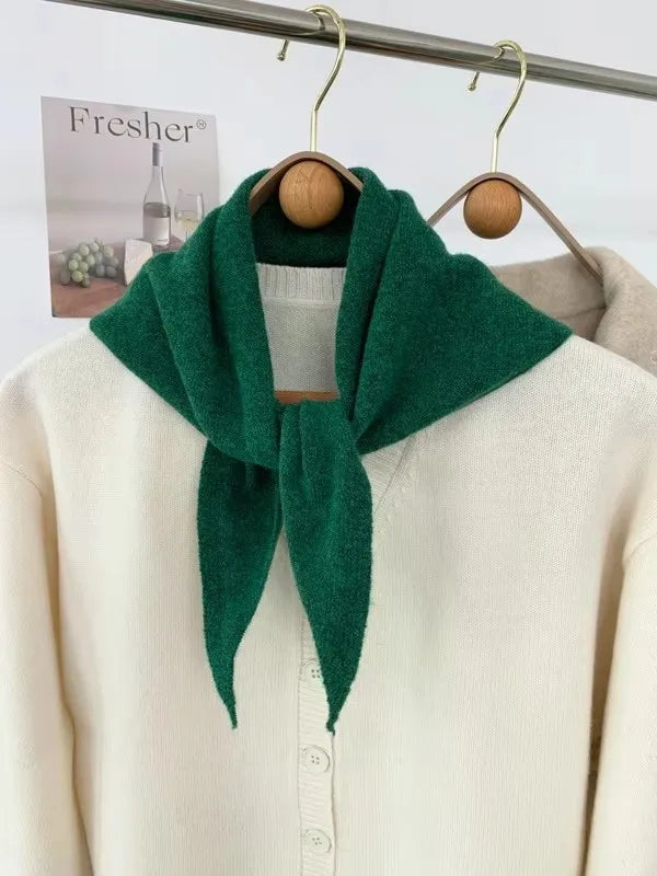 Women’s Wool Scarf Knitted Striped Warm Shawl