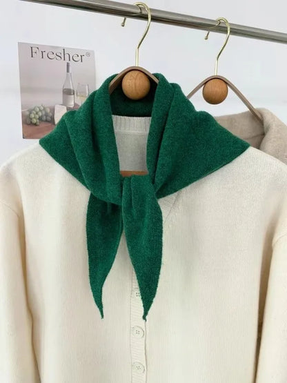 Women’s Wool Scarf Knitted Striped Warm Shawl