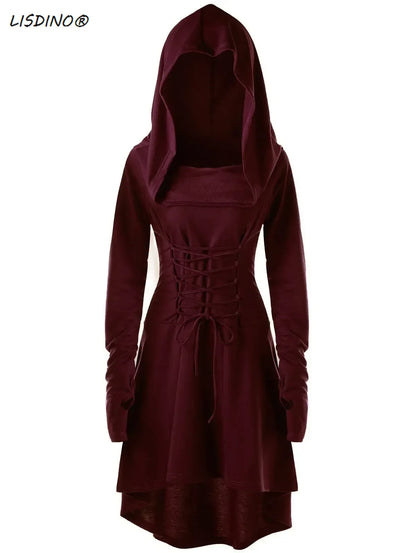 Medieval Costume Dress Hooded Archer Renaissance Halloween Outfit