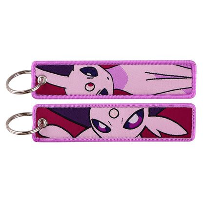 Embroidered Keychain Double-Sided Key Fob for Car & Motorcycle